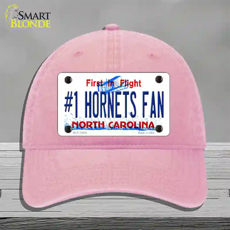 Number 1 Hornets Fan Novelty License Plate Hat Tag Unconstructed Cotton / Pink