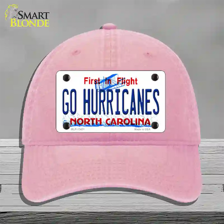 Go Hurricanes Novelty License Plate Hat Tag Unconstructed Cotton / Pink