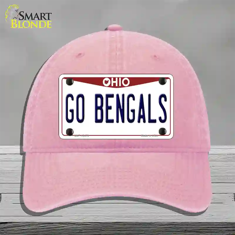 Go Bengals Novelty License Plate Hat Tag Unconstructed Cotton / Pink