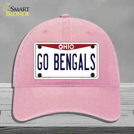 Go Bengals Novelty License Plate Hat Tag Unconstructed Cotton / Pink