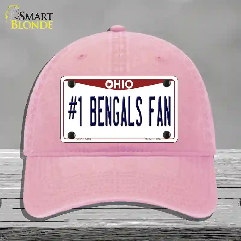 Number 1 Bengals Fan Novelty License Plate Hat Tag Unconstructed Cotton / Pink