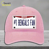 Number 1 Bengals Fan Novelty License Plate Hat Tag Unconstructed Cotton / Pink