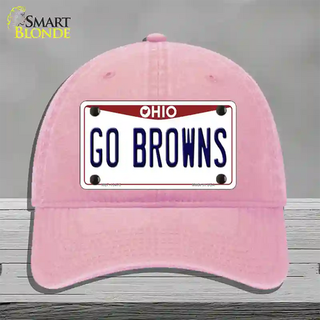 Go Browns Novelty License Plate Hat Tag Unconstructed Cotton / Pink