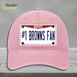 Number 1 Browns Fan Novelty License Plate Hat Tag Unconstructed Cotton / Pink