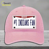 Number 1 Indians Fan Novelty License Plate Hat Tag Unconstructed Cotton / Pink