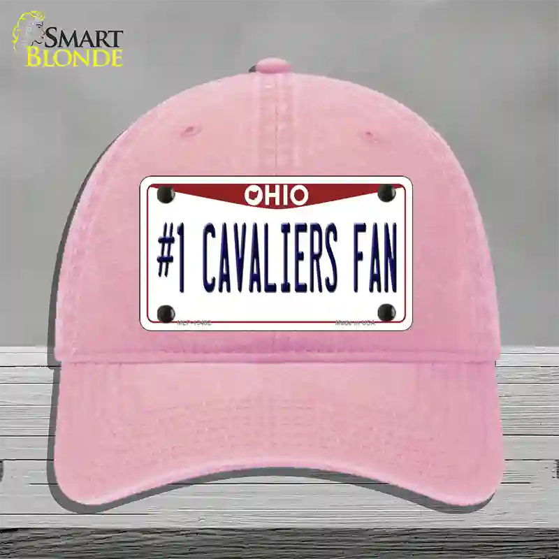 Number 1 Cavaliers Fan Novelty License Plate Hat Tag Unconstructed Cotton / Pink