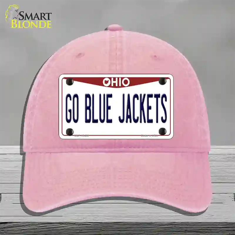 Go Blue Jackets Novelty License Plate Hat Tag Unconstructed Cotton / Pink