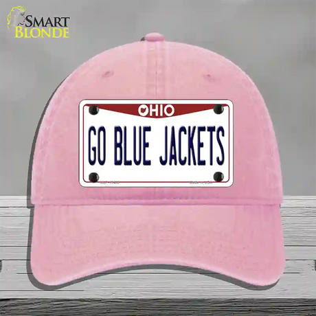 Go Blue Jackets Novelty License Plate Hat Tag Unconstructed Cotton / Pink