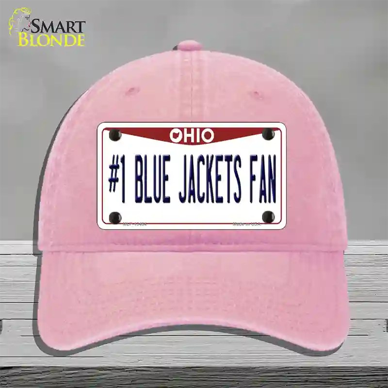 Number 1 Blue Jackets Fan Novelty License Plate Hat Tag Unconstructed Cotton / Pink