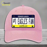 Number 1 Eagles Fan Novelty License Plate Hat Tag Unconstructed Cotton / Pink