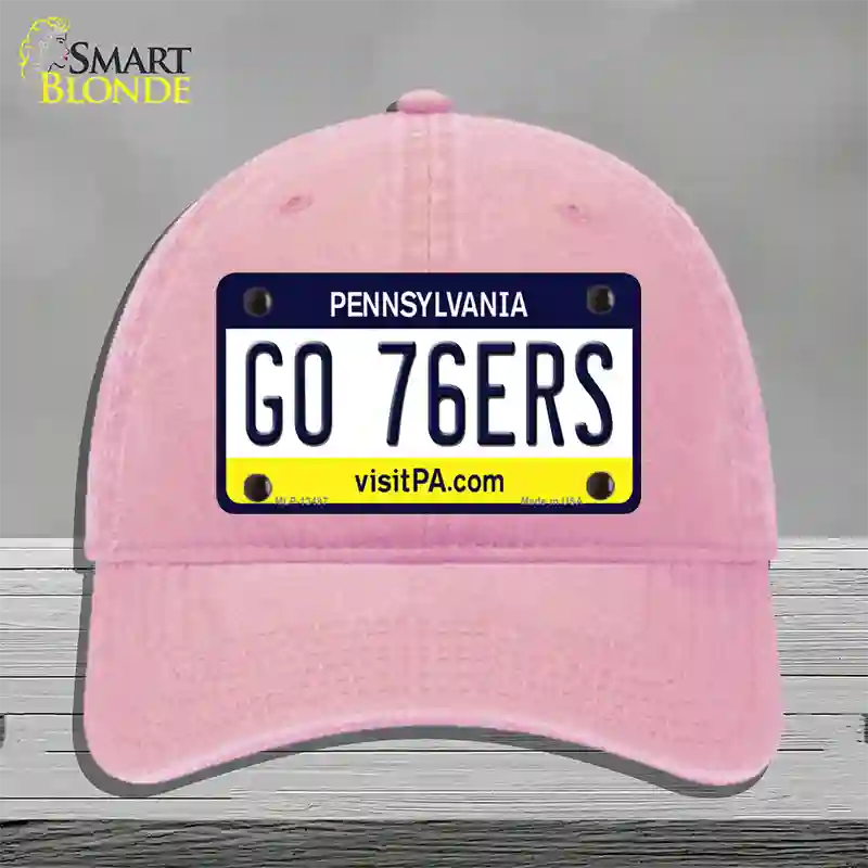 Go 76ers Novelty License Plate Hat Tag Unconstructed Cotton / Pink