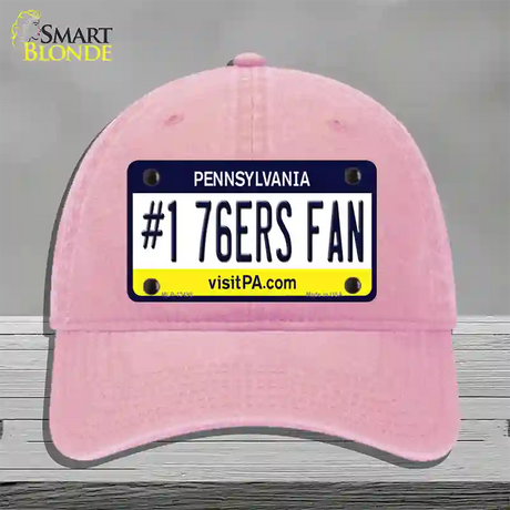 Number 1 76ers Fan Novelty License Plate Hat Tag Unconstructed Cotton / Pink