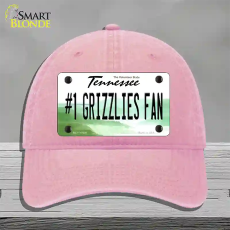 Number 1 Grizzlies Fan Novelty License Plate Hat Tag Unconstructed Cotton / Pink