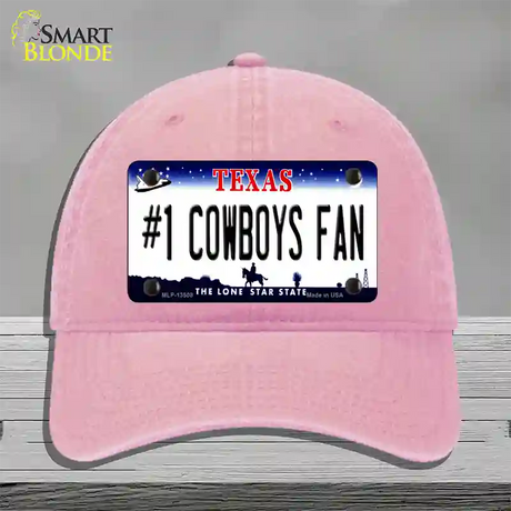 Number 1 Cowboys Fan Novelty License Plate Hat Tag Unconstructed Cotton / Pink