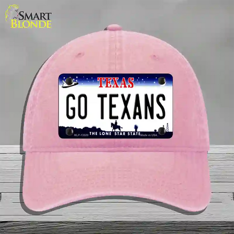 Go Texans Novelty License Plate Hat Tag Unconstructed Cotton / Pink