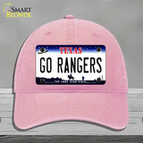 Go Rangers Texas Novelty License Plate Hat Tag Unconstructed Cotton / Pink