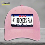 Number 1 Rockets Fan Novelty License Plate Hat Tag Unconstructed Cotton / Pink