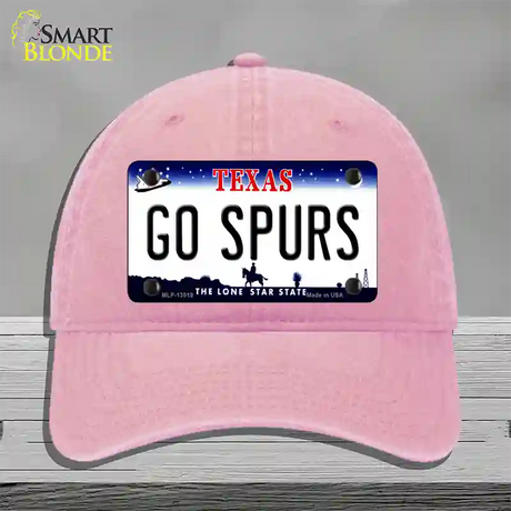 Go Spurs Novelty License Plate Hat Tag Unconstructed Cotton / Pink