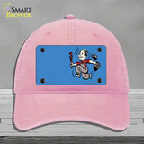 Plumber Offset Novelty License Plate Hat Unconstructed Cotton / Pink