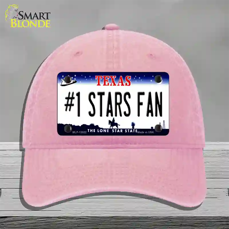 Number 1 Stars Fan Novelty License Plate Hat Tag Unconstructed Cotton / Pink