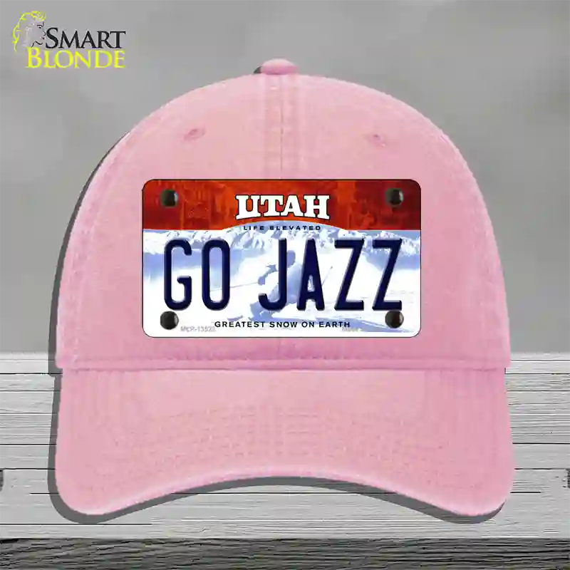 Go Jazz Novelty License Plate Hat Tag Unconstructed Cotton / Pink