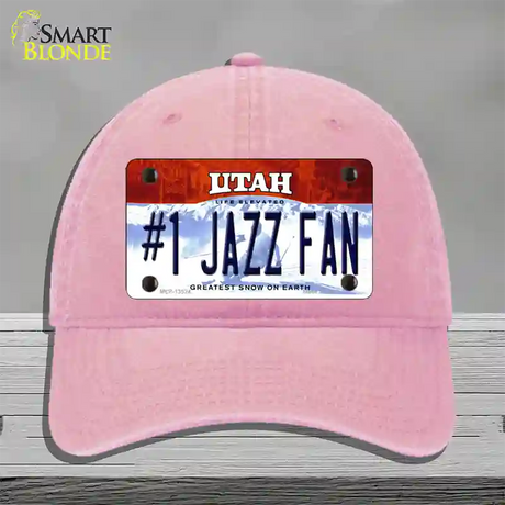 Number 1 Jazz Fan Novelty License Plate Hat Tag Unconstructed Cotton / Pink