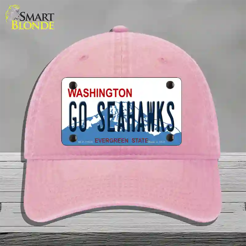 Go Seahawks Novelty License Plate Hat Tag Unconstructed Cotton / Pink