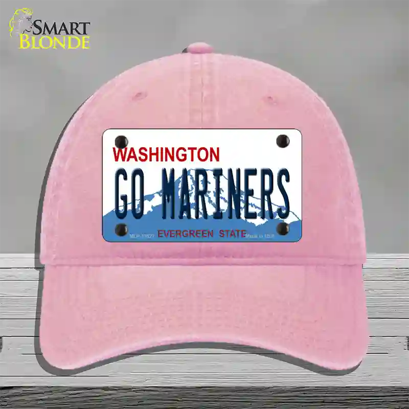 Go Mariners Novelty License Plate Hat Tag Unconstructed Cotton / Pink