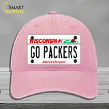 Go Packers Novelty License Plate Hat Tag Unconstructed Cotton / Pink