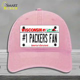 Number 1 Packers Fan Novelty License Plate Hat Tag Unconstructed Cotton / Pink