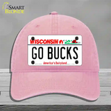 Go Bucks Novelty License Plate Hat Tag Unconstructed Cotton / Pink