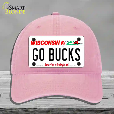 Go Bucks Novelty License Plate Hat Tag Unconstructed Cotton / Pink