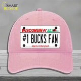 Number 1 Bucks Fan Novelty License Plate Hat Tag Unconstructed Cotton / Pink