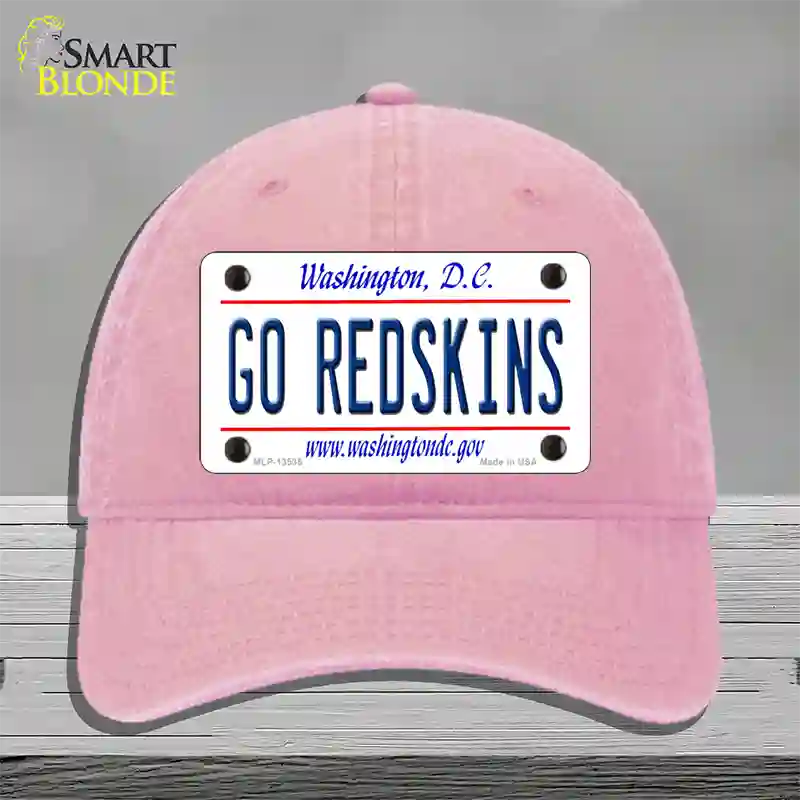 Go Redskins Novelty License Plate Hat Tag Unconstructed Cotton / Pink