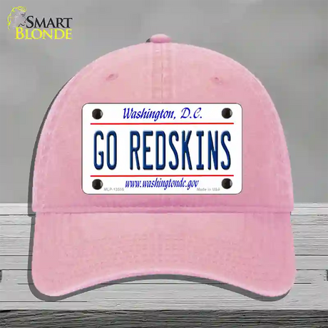 Go Redskins Novelty License Plate Hat Tag Unconstructed Cotton / Pink