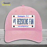 Number 1 Redskins Fan Novelty License Plate Hat Tag Unconstructed Cotton / Pink