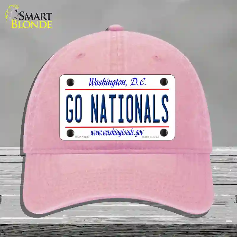 Go Nationals Novelty License Plate Hat Tag Unconstructed Cotton / Pink