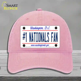 Number 1 Nationals Fan Novelty License Plate Hat Tag Unconstructed Cotton / Pink