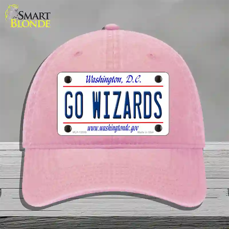 Go Wizards Novelty License Plate Hat Tag Unconstructed Cotton / Pink