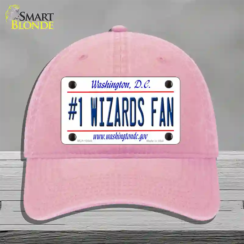 Number 1 Wizards Fan Novelty License Plate Hat Tag Unconstructed Cotton / Pink