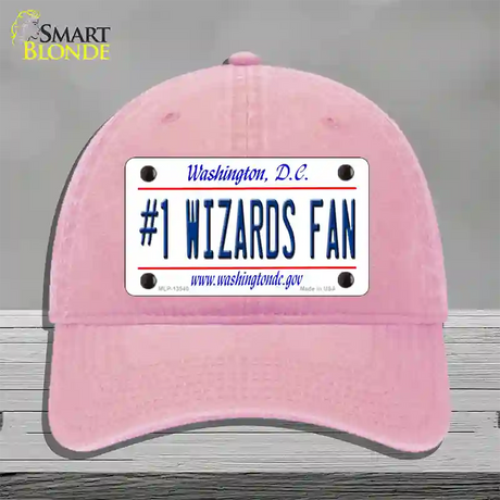 Number 1 Wizards Fan Novelty License Plate Hat Tag Unconstructed Cotton / Pink