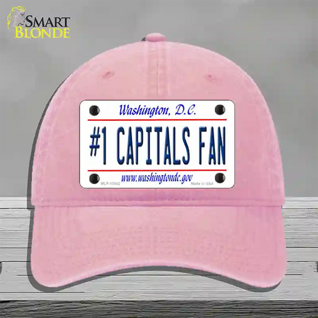 Number 1 Capitals Fan Novelty License Plate Hat Tag Unconstructed Cotton / Pink