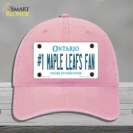 Number 1 Maple Leafs Fan Novelty License Plate Hat Tag Unconstructed Cotton / Pink