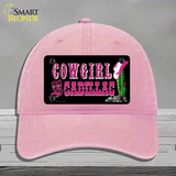 Cowgirl Cadillac Novelty License Plate Hat Unconstructed Cotton / Pink