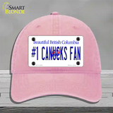 Number 1 Canucks Fan Novelty License Plate Hat Tag Unconstructed Cotton / Pink