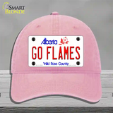 Go Flames Novelty License Plate Hat Tag Unconstructed Cotton / Pink