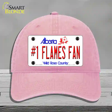 Number 1 Flames Fan Novelty License Plate Hat Tag Unconstructed Cotton / Pink