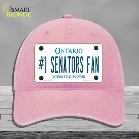 Number 1 Senators Fan Novelty License Plate Hat Tag Unconstructed Cotton / Pink