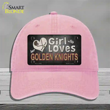 This Girl Loves Her Golden Knights Novelty License Plate Hat Tag Unconstructed Cotton / Pink