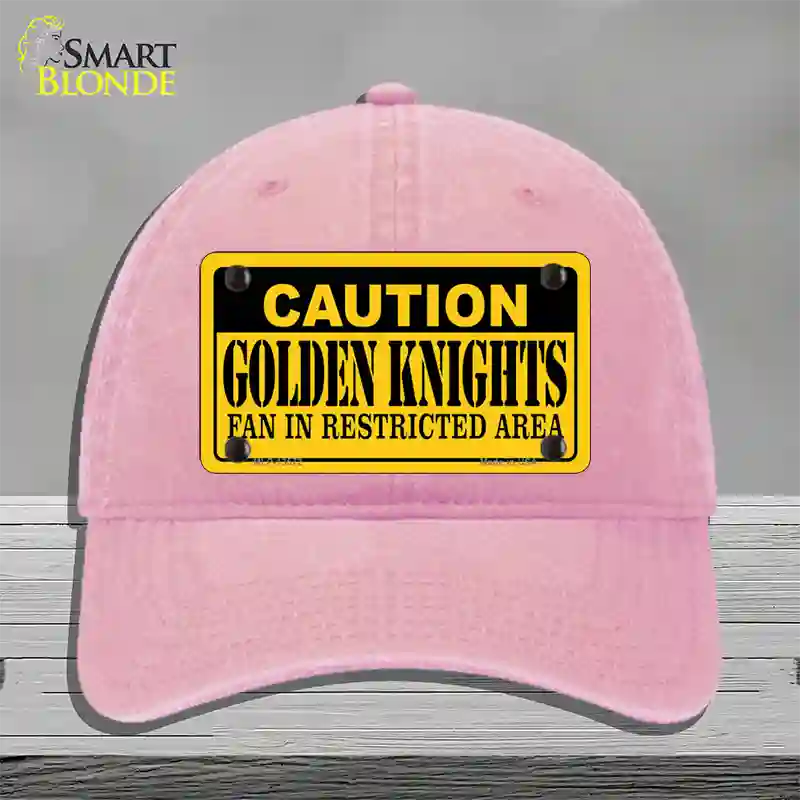 Caution Golden Knights Novelty License Plate Hat Tag Unconstructed Cotton / Pink